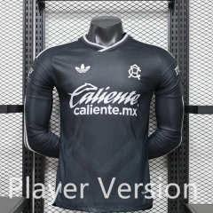 Player Version 26-27 Club América Away Black LS Thailand Soccer Jersey AAA-888