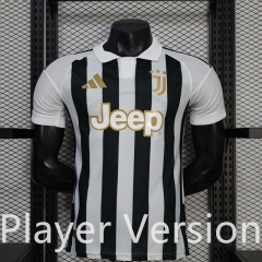Player Version 26-27 Juventus Home Black&White Thailand Soccer Jersey AAA-888