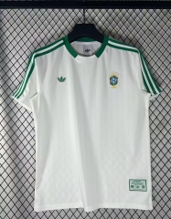 (S-4XL) 26-27 Retro Version Brazil White Thailand Soccer Jersey AAA-9070