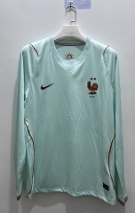 (S-4XL) 26-27 France Away Light Green LS Thailand Soccer Jersey AAA-9268