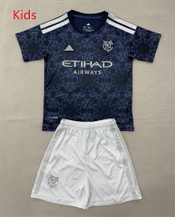 26-27 New York City Away Blue Kids/Youth Soccer Uniform-AY