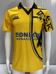 Retro Version 93-94 AEK Athens Home Yellow Thailand Soccer Jersey AAA-503