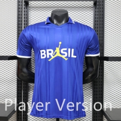 (S-3XL) Player Version 26-27 Jordan Brazil Blue Thailand Soccer Jersey AAA-888