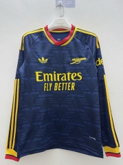 (S-4XL) 26-27 Arsenal Away Blue LS Thailand Soccer Jersey AAA