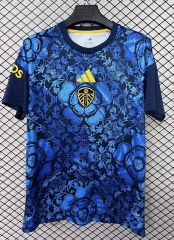 (S-4XL) 26-27 Leeds United Blue Thailand Training Soccer Jersey AAA-2044
