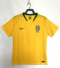 Retro Version 2018 Brazil Home Yellow Thailand Soccer Jersey AAA-811