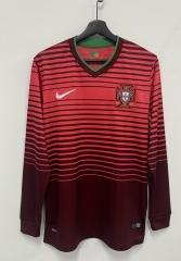 Retro Version 2014 Portugal Home Red LS Thailand Soccer Jersey AAA-2483