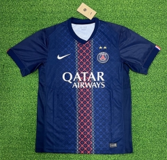 (S-4XL) With 2 Stars 25-26 Paris Home Blue Thailand Soccer Jersey AAA-403
