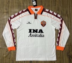 Retro Version 98-99 Roma Away White LS Thailand Soccer Jersey AAA-SL