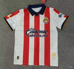 (S-4XL) 26-27 120th Anniversary Edition Deportivo Guadalajara White&Red Thailand Soccer Jersey AAA-5378