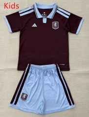 26-27 Aston Villa Home Maroon Kids/Youth Soccer Uniform-AY