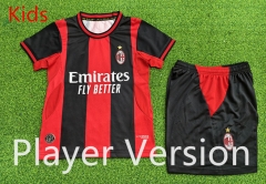 Player version 2026-27 AC Milan Home Red&Black Kids/Youth Soccer Uniform-9926