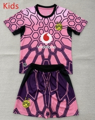 26-27 Borussia Dortmund Goalkeeper Pink Kids/Youth Soccer Uniform-AY