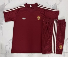26-27 Spain Red Short-Sleeve Thailand Soccer Tracksuit-815