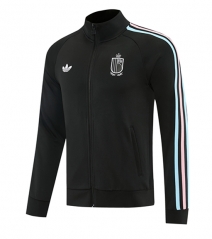 26-27 Belgium Black Thailand Soccer Jacket-LH