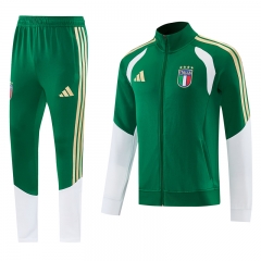 26-27 Italy Dark Green Thailand Soccer Jacket Uniform-815