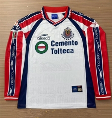 Retro Edition 99-00 Deportivo Guadalajara Away White LS Thailand Soccer Jersey AAA-6895