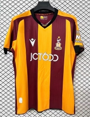 (S-4XL) 26-27 Bradford City Home Yellow&Maroon Thailand Soccer Jersey AAA-2044