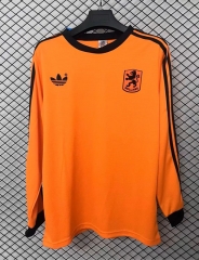 Retro Version 1980 Netherlands Home Orange LS Thailand Soccer Jersey AAA-2044