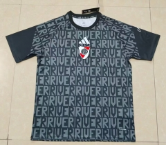 (S-4XL) 26-27 River Plate Black Thailand Training Soccer Jersey AAA-1288