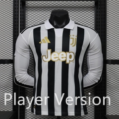 Player Version 26-27 Juventus Home White&Black Thailand LS Soccer Jersey AAA-888