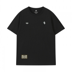 26-27 Juventus Black Retro Embroidery T-shirt-LH