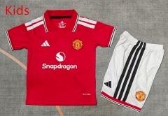 26-27 Manchester United Home Red Kids/Youth Soccer Uniform-9484