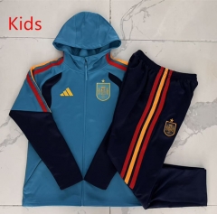 26-27 Spain Laker Blue Kids/Youth Soccer Jacket Uniform With Hat-815