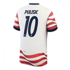 (S-4XL) 26-27 USA Home Red&White PULISIC #10 Thailand Soccer Jersey AAA