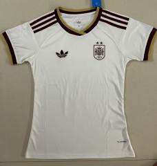 26-27 2 Stars Spain Away White Thailand Women Soccer Jersey AAA-4553
