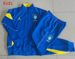 26-27 Brazil Color Blue Kids/Youth Soccer Jacket Uniform-815