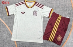 26-27 2 Stars Spain Away White Kids/Youth Soccer Uniform-9484
