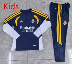 26-27 Real Madrid Royal Blue Kids/Youth Soccer Tracksuit-411