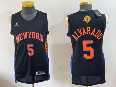(Logo 6) Champions Version New York Knicks #5 Black NBA Jersey-0840