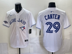 (Logo2) Toronto Blue Jays #29 White MLB Jersey-0840