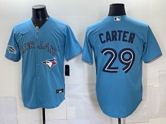 (Logo2) Toronto Blue Jays #29 Light Blue MLB Jersey-0840
