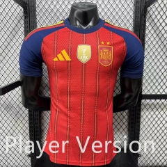 (S-4XL) With Patch Player Version 26-27 2 Stars Spain Home Red Thailand Soccer Jersey AAA-4285