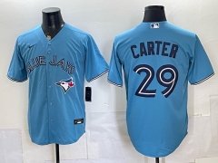 (Logo3) Toronto Blue Jays #29 Light Blue MLB Jersey-0840