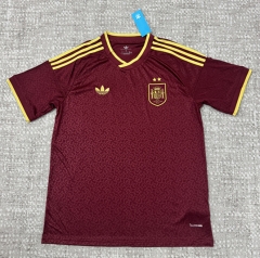 26-27 2 Stars Spain 2nd Away Red Thailand Soccer Jersey AAA-4506
