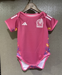 26-27 Mexico Goalkeeper Rose Red Baby Soccer Uniform-CS