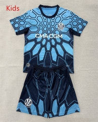 26-27 Olympique de Marseille Goalkeeper Blue kids Soccer Uniform-AY