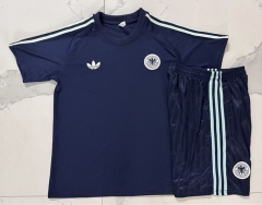 26-27 Germany Royal Blue Short-Sleeved Thailand Soccer Tracksuit-815