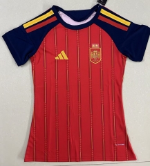 26-27 2 Stars Spain Home Red Thailand Women Soccer Jersey AAA-4553