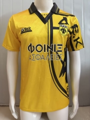 Retro Version 94-95 AEK Athens Home Yellow Thailand Soccer Jersey AAA-503