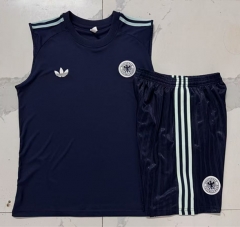 26-27 Germany Dark Blue Thailand Soccer Vest Tracksuit-815