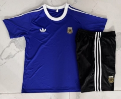 26-27 Argentina Color Blue Thailand Short-sleeved Soccer Tracksuit -815