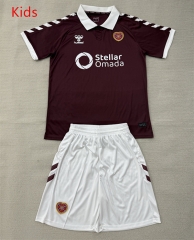 26-27 Heart of Midlothian Home Dark Red Kids/Youth Soccer Uniform-AY