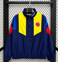 2026 World Cup Colombia Navy Blue Casual Training Thailand Soccer Trench Coat-1020