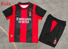 26-27 AC Milan Home Red&Black Kids/Youth Soccer Uniform-9484