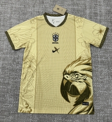 (S-4XL) 2026 Brazil Gold Eagle King Pattern Thailand Training Soccer Jersey AAA-4506